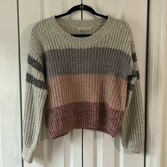 Cropped Block Color Sweater - Picture 1 of 4